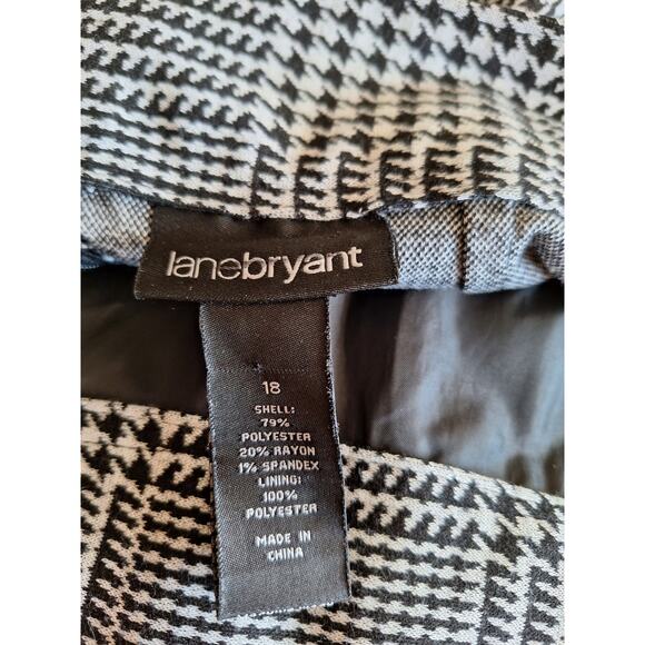Lane Bryant Women 18 Black & White Houndstooth Faux Wrap Body Con Skirt - Picture 3 of 4